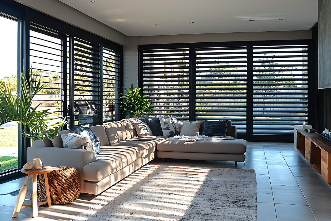 black electric shutters